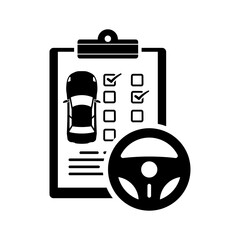 Driving test icon isolated on background
