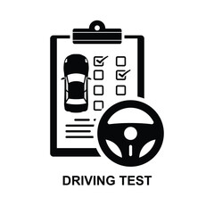 Driving test icon isolated on background vector illustration.