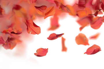 Blurry Rose Petals Floating on Air