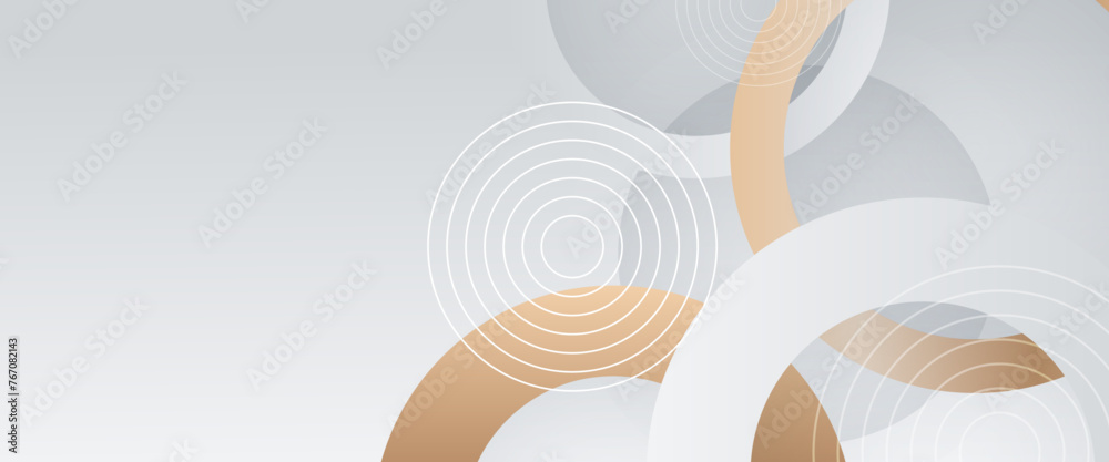 Poster White and gold modern and simple abstract banner art vector with shapes. For background presentation, background, wallpaper, banner, brochure, web layout, and cover