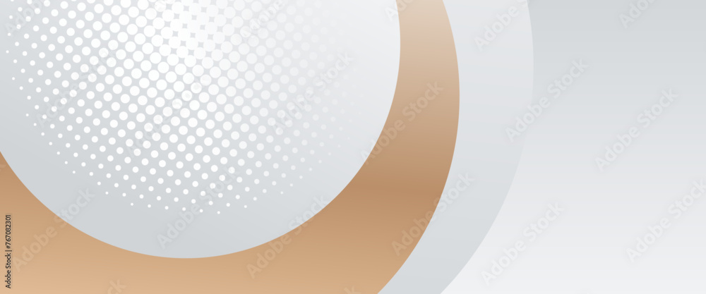 Poster White and gold modern and simple abstract banner art vector with shapes. For background presentation, background, wallpaper, banner, brochure, web layout, and cover