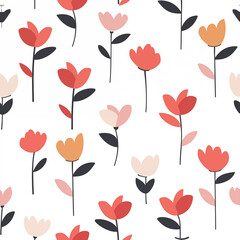 a simple flower pattern - clean tile design - wallpaper and fabric style.