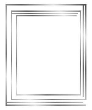 Silver metal frame isolated on white. Vector frame for photo. Frame for text, certificate, pictures, diploma. Luxury, gold, wedding, celebration. An interesting frame of an unusual, uneven shape