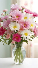 Artistic Floral Arrangement in a Vase - an Array of Colors and Fragrant Beauty