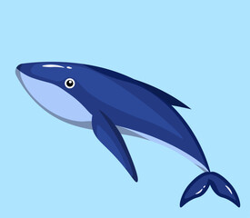 Whale icon design in cartoon style vector design