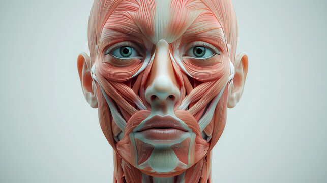 Female facial muscles. 