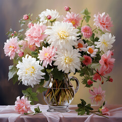 Artistic Floral Arrangement in a Vase - an Array of Colors and Fragrant Beauty