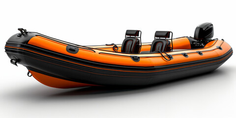 Inflatable rowboat for navigating the river, offering summer water sport and leisure.