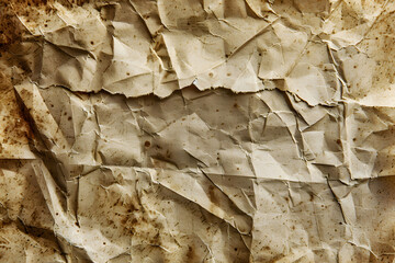 Textured Natural Craft Paper Background With Creases and Folds