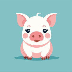Cute pig cartoon illustration vector design