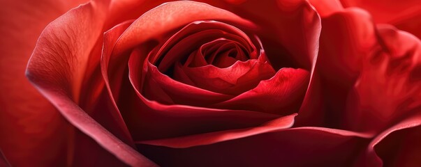 Close-up of a vibrant red rose petal