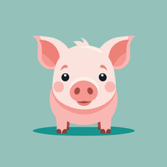 Obraz na płótnie Canvas Cute pig cartoon illustration vector design