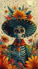 Dia de los Muertos. Mexican Day of the Dead Sugar Skull poster