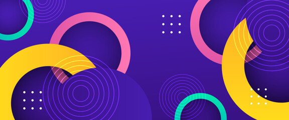 Obraz premium Colorful vector abstract banner with simple geometric shapes. For cover design, book design, poster, cd cover, flyer, website backgrounds or advertising