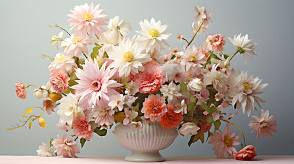 Obraz na płótnie Canvas Artistic Floral Arrangement in a Vase - an Array of Colors and Fragrant Beauty