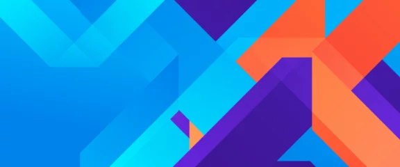 Fototapeten Orange blue and purple violet abstract banner with shapes. For business banner, formal backdrop, prestigious voucher, luxe invite, wallpaper and background © Roisa