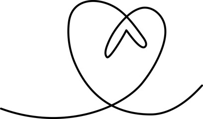 Obraz premium Line drawing of love, romantic, valentines