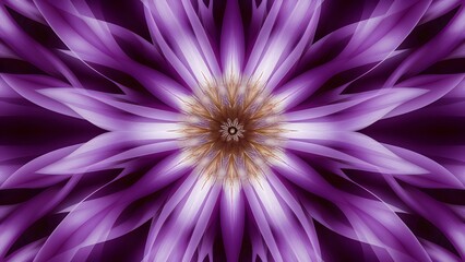 Beautiful symmetrical abstract violet background with clematis bloom macro
