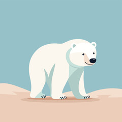 Fototapeta premium Cute polar bear cartoon illustration
