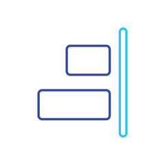 Blue Line Right Alignment  vector icon