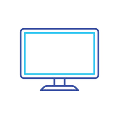 Blue Line Monitor vector icon