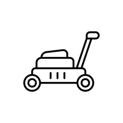 Lawnmower outline icons, minimalist vector illustration ,simple transparent graphic element .Isolated on white background