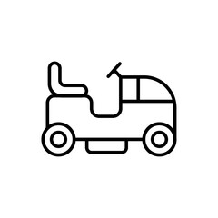 Lawnmower outline icons, minimalist vector illustration ,simple transparent graphic element .Isolated on white background
