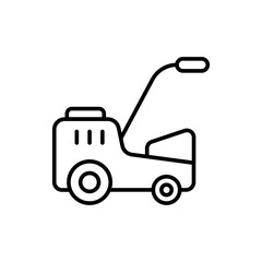 Lawnmower outline icons, minimalist vector illustration ,simple transparent graphic element .Isolated on white background