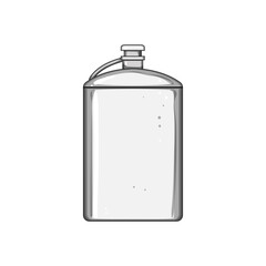 whisky flask alcohol cartoon. splash banner, ad travel, symbol product whisky flask alcohol sign. isolated symbol vector illustration
