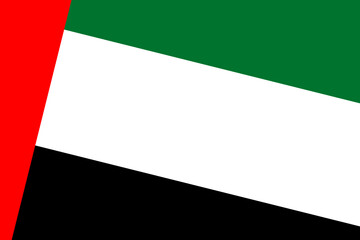 United Arab Emirates flag - rectangular cutout of rotated vector flag.