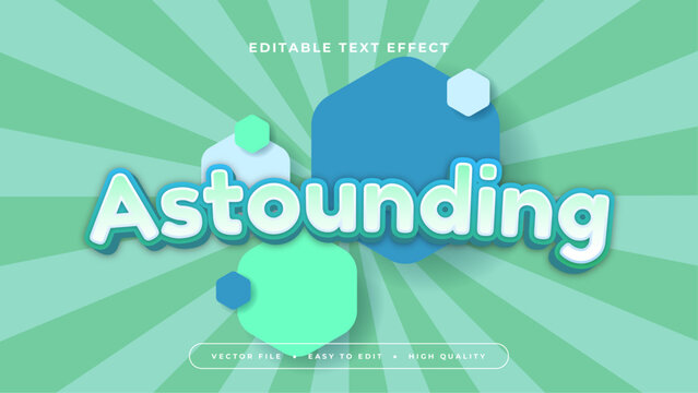 Blue green and white astounding 3d editable text effect - font style