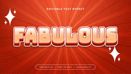 Red white and orange fabulous 3d editable text effect - font style