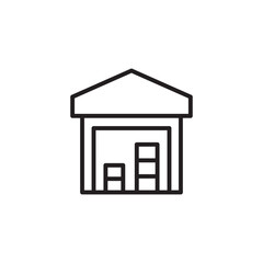 Warehouse vector icon. Storage flat sign design. Delivery storage symbol pictogram. Warehouse UX UI icon.