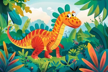 kids illustration of dinosaur
