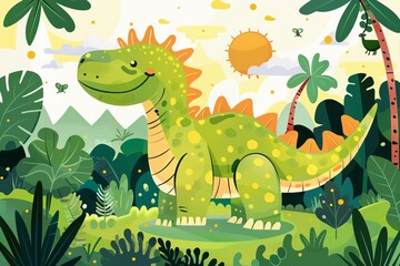 kids illustration of dinosaur