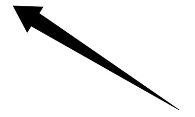 上向き矢印　斜め　長い