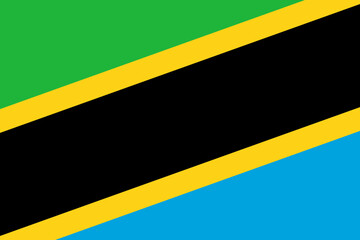 Tanzania flag - rectangular cutout of rotated vector flag.