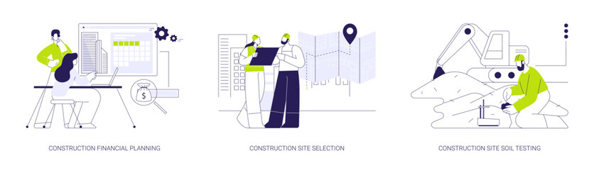 Building planning abstract concept vector illustrations.