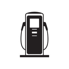 Charging station icon. Black icon on white background. Vector illustration