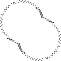 Zig zag wavy edge geometric shape. Elements for decoration