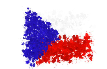 czech flag with paint splashes