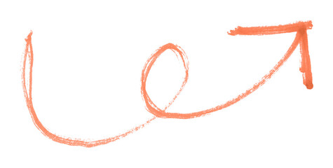Orange arrows isolated on transparent background