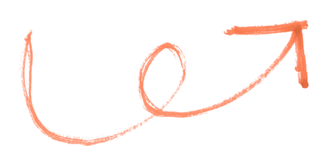 Orange arrows isolated on transparent background