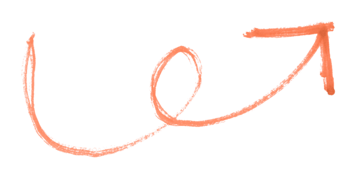 Orange arrows isolated on transparent background