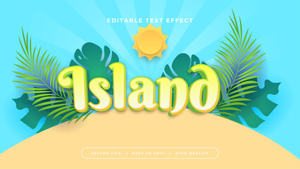 Green yellow and blue island 3d editable text effect - font style