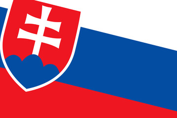 Fototapeta premium Slovakia flag - rectangular cutout of rotated vector flag.