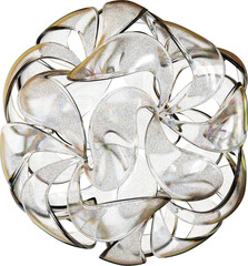 3d rendering. Abstract geometric shapes illustration. Dispersion glass objects isolated on transparent background