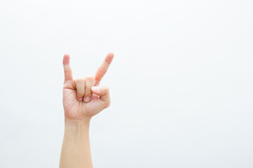 hand metal gesture isolated white
