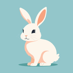 Obraz premium Cute little rabbit bunny cartoon animal illustration vector design
