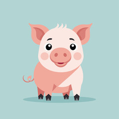 Obraz na płótnie Canvas Cute pig cartoon illustration vector art